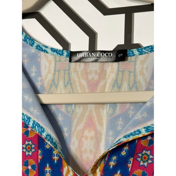 Urban Coco Ladies Vibrant Night Out Vacation Flowy Tunic Ladies Dress SZ Small - Picture 6 of 9